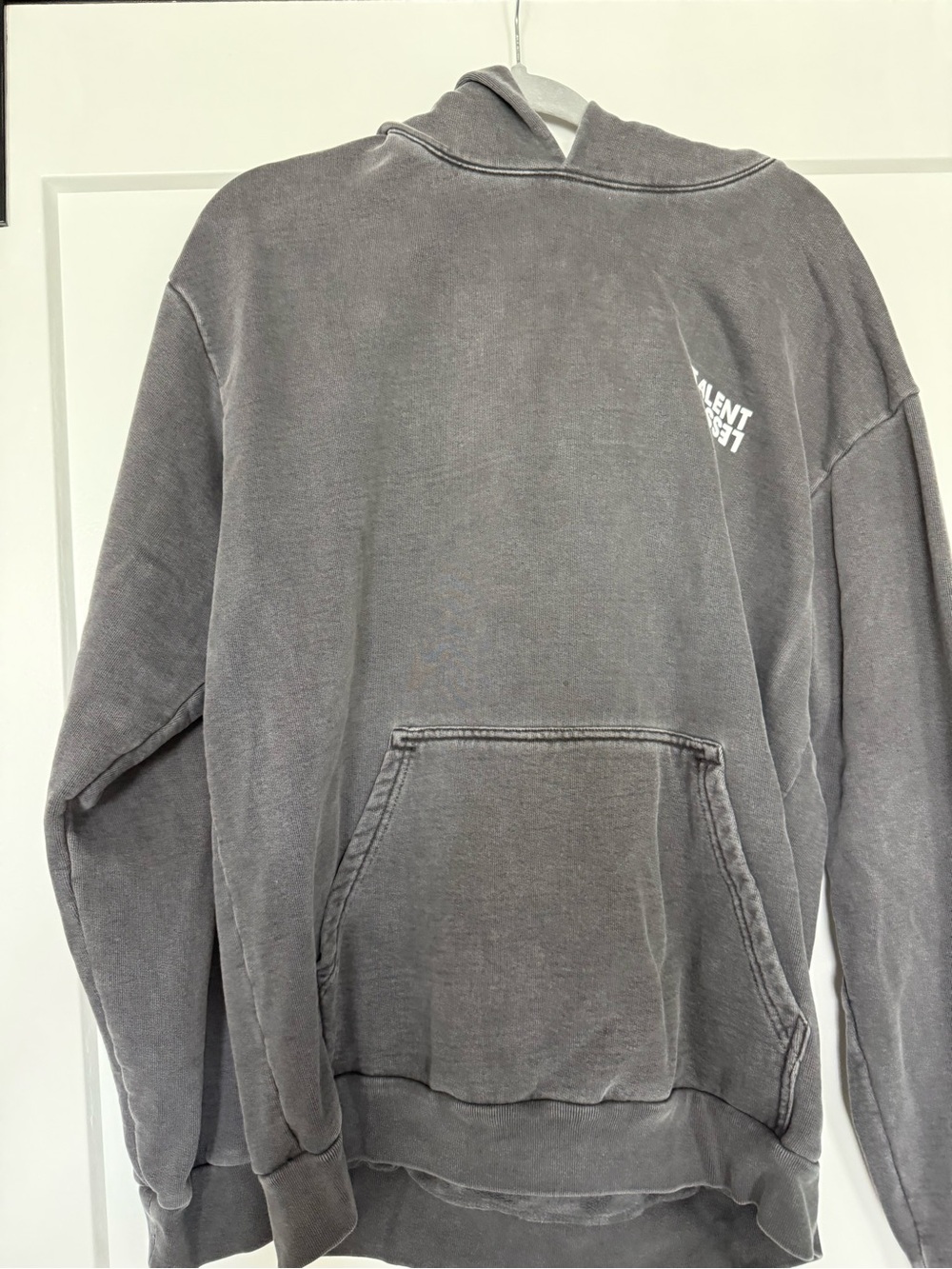 TALENTLESS Gray Washed Pullover Hoodie - Picture 1 of 4
